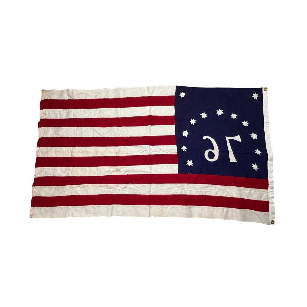 Vintage Annin 3x5 Defiance Bennington 76 Flag US Bicentennial American USA Box